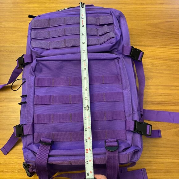 45L Tactical Backpack Purple Molle Straps With Compartments Heavy-Duty - Picture 2 of 8